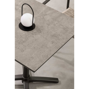 Tavolo da bar quadrato LAREDO in alluminio antracite e HPL tortora, pieghevole e impilabile, 70×70×74 cm