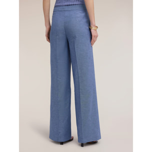 Motivi - Pantalones palazzo de mezcla de lino - Light - blue
