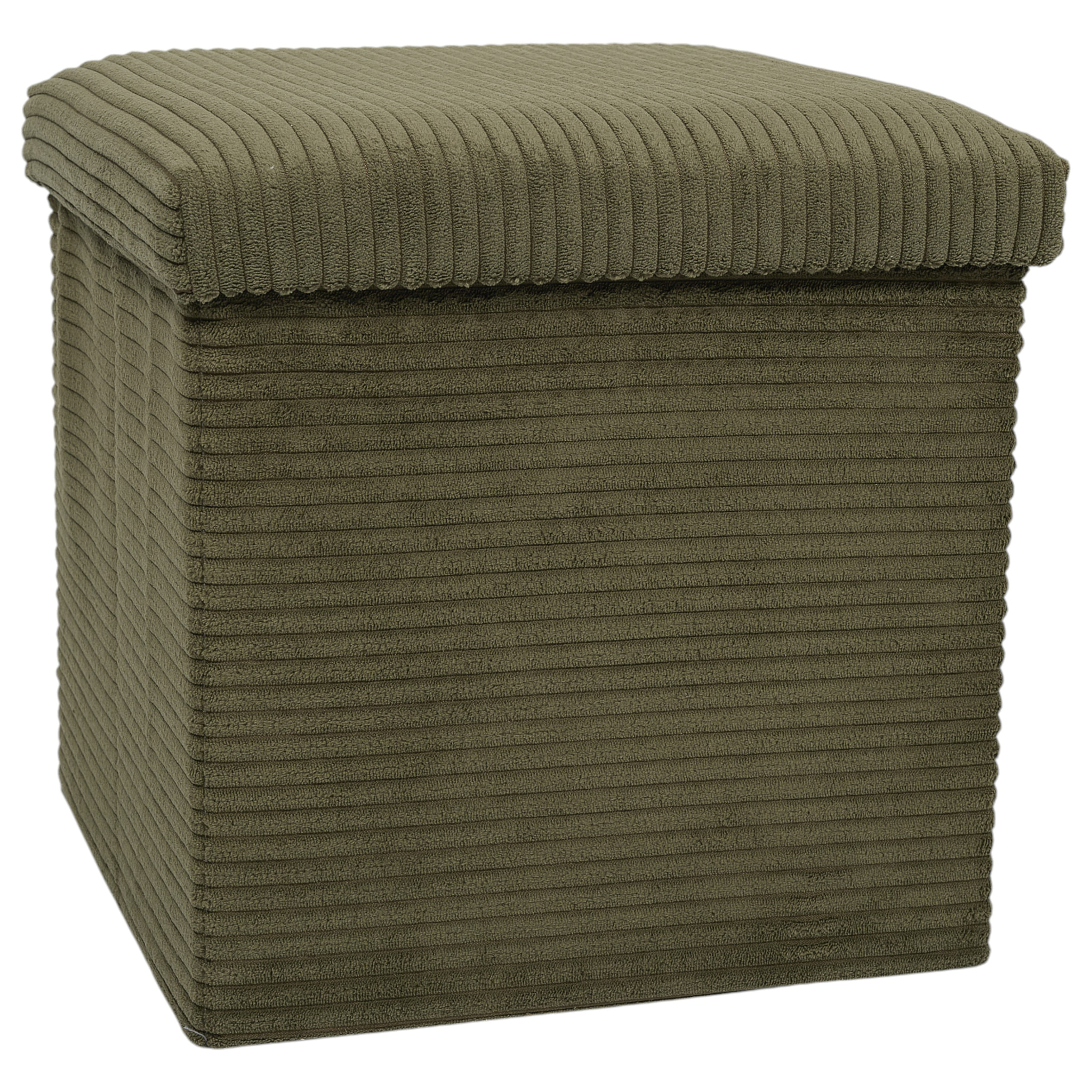 Coffre Pouf Pliable Cotele Scott Vert