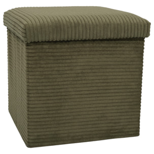 Coffre Pouf Pliable Cotele Scott Vert