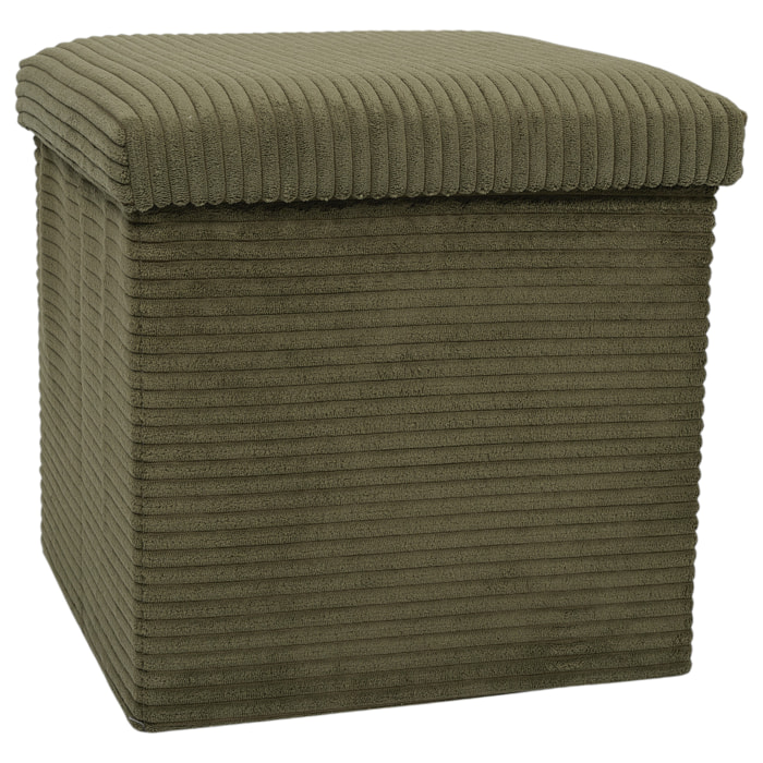 Coffre Pouf Pliable Cotele Scott Vert