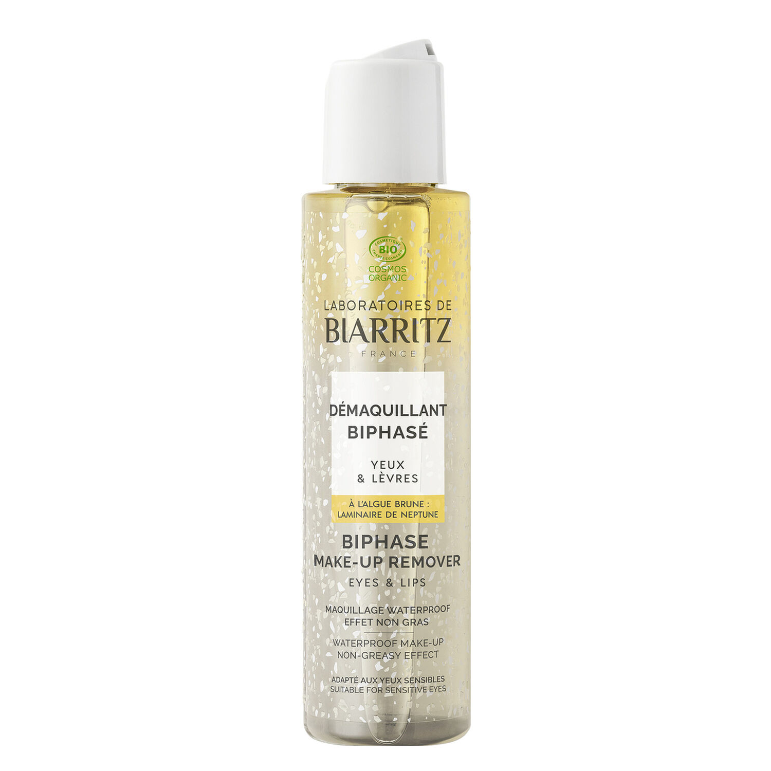 Démaquillant à l'Algue Brune - Démaquillant Biphasé Bio Waterproof Effet Non Gras Visage, Yeux & Lèvres 125ml