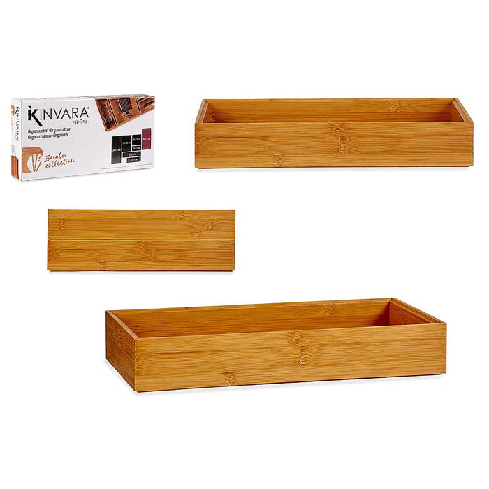 Organizer in bamboo impilabile 30x15 cm.