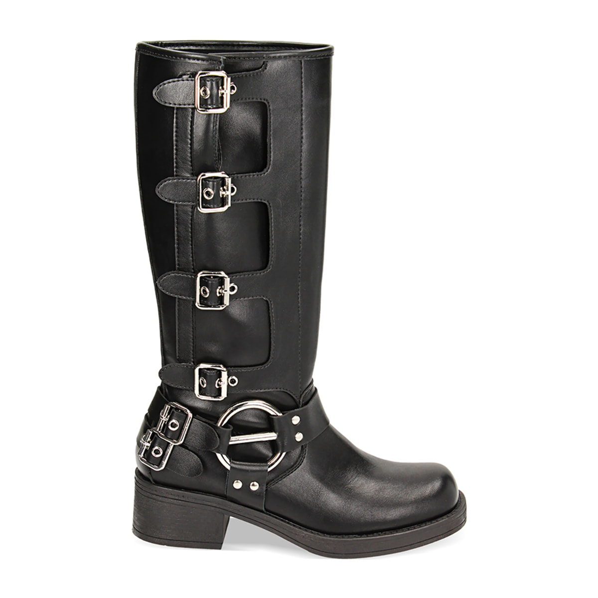 Biker negras de cuero altas