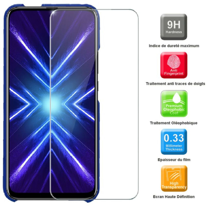 Pack IBROZ Honor 9x Coque Silicone bleu