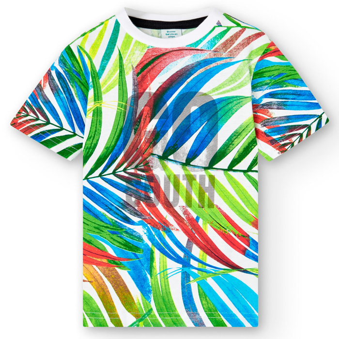 Camiseta multicolor con manga corta y estampado