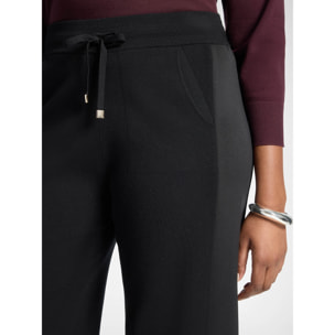 Elena Mirò - Pantaloni palazzo in maglia con coulisse - Nero