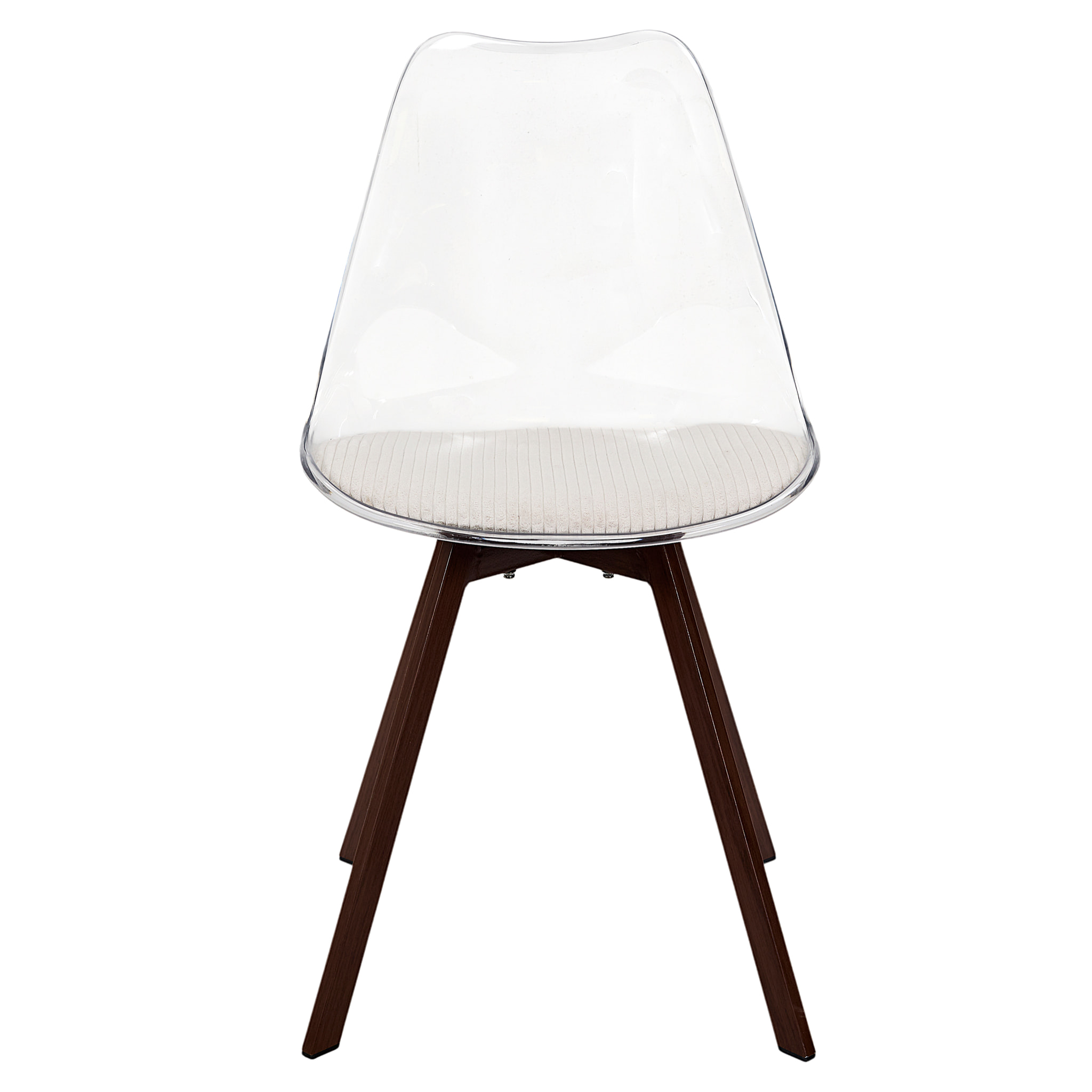Chaise Transparente Coussin Cotele Scott Beige - Lot De 4