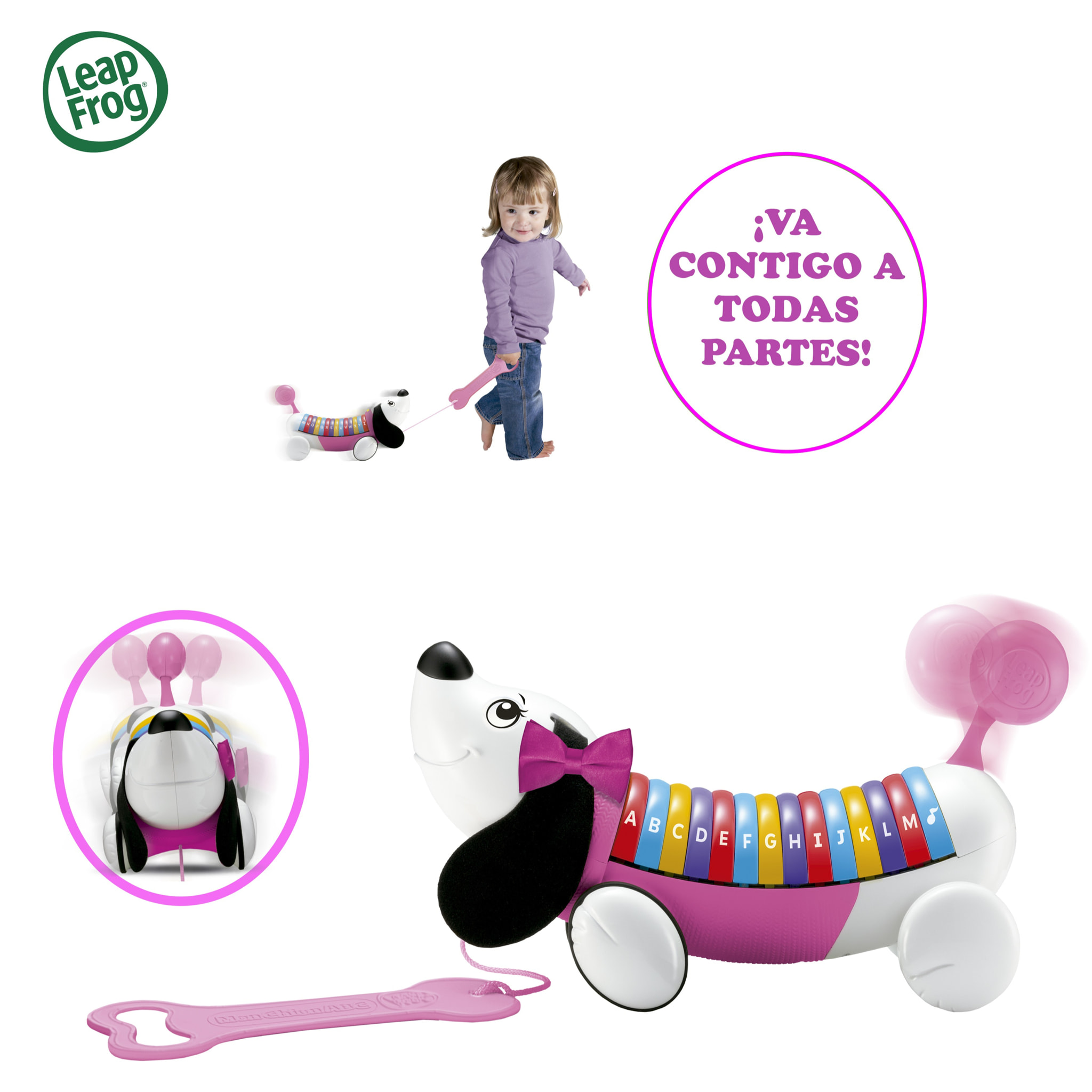 Juguete primaria infancia arrastre perrito abc ros leapfrog