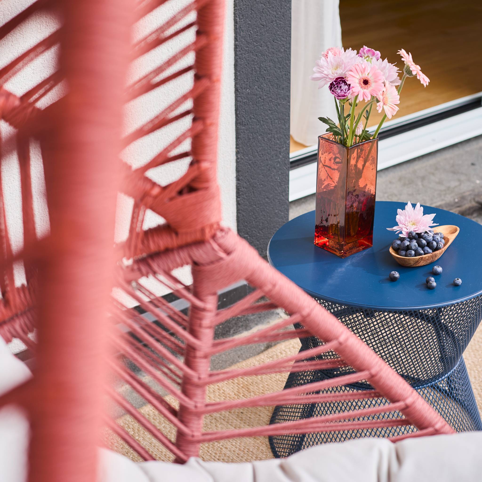 Fauteuil oeuf de jardin acier et résine tressée OVOA