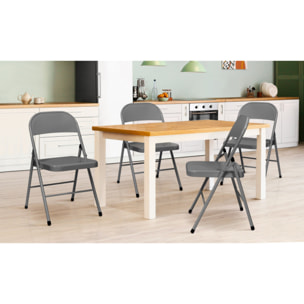 Chaises métal pliante Lucy - Gris