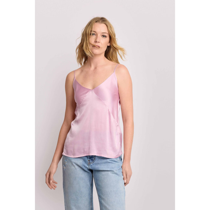 Kocca - Top viscosa con spalline sottili Donna, Tinta unita, Scollo a cuore