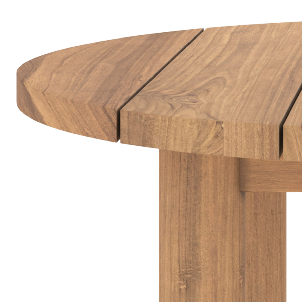 Table basse ronde de jardin en bois de teck massif D80 cm - Aurland