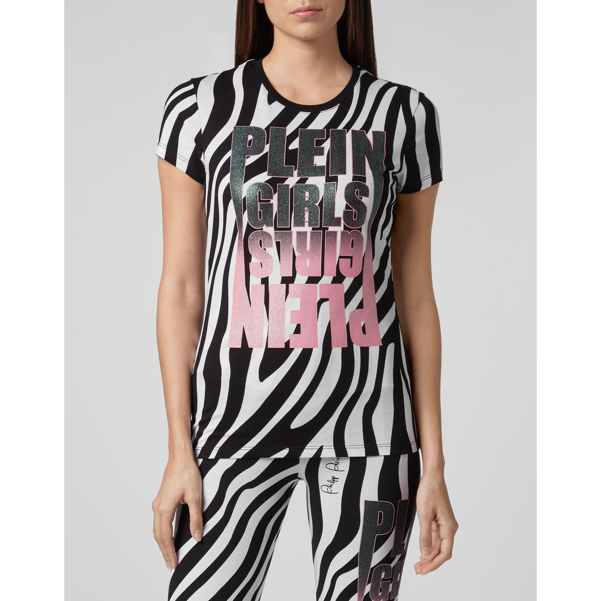 PHILIPP PLEIN T-shirt Round Neck SS Zebra