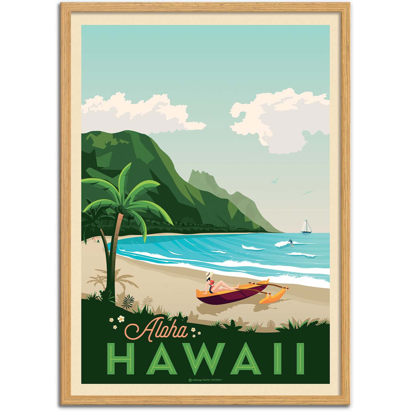 Affiche - Hawaii - Olahoop Travel Posters