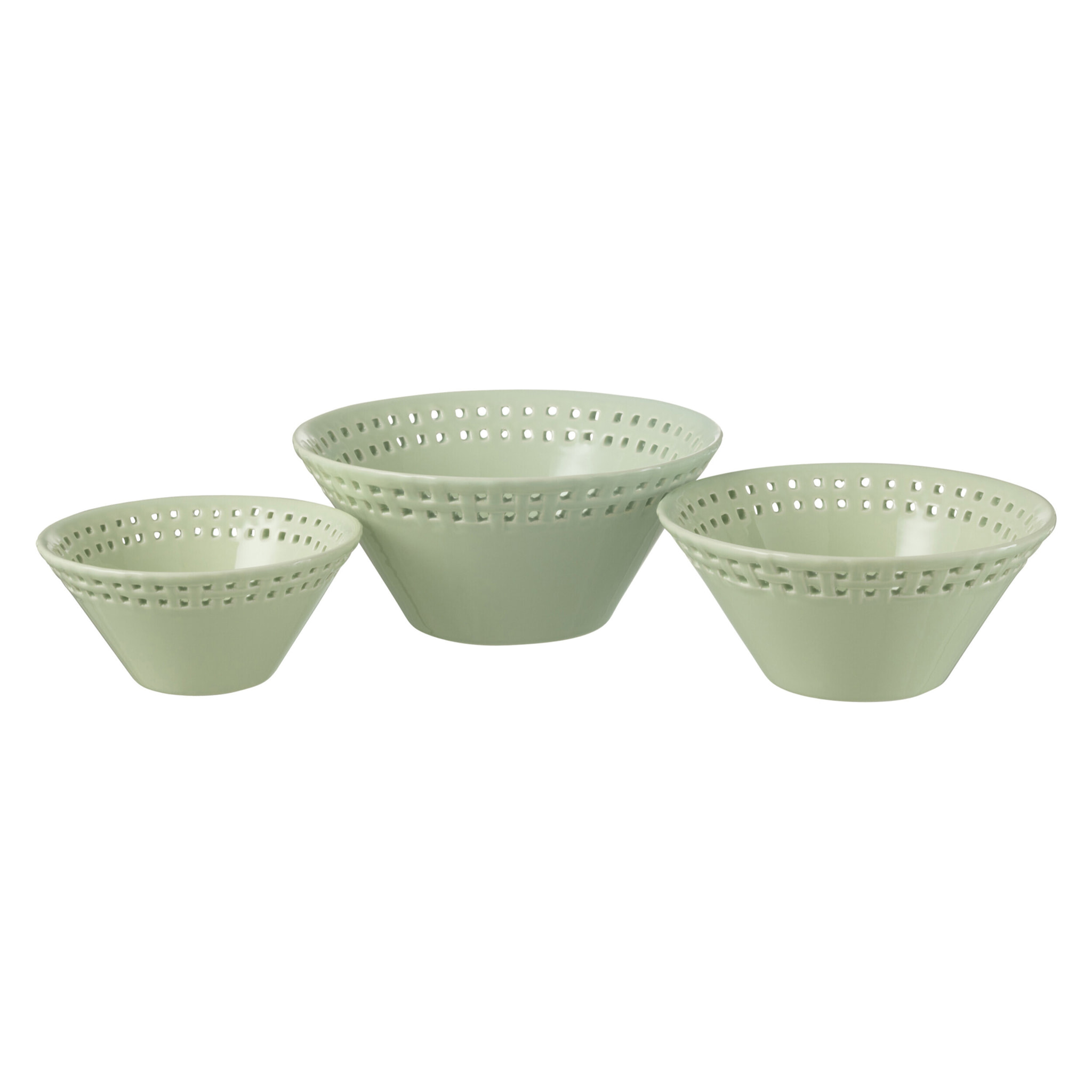J-Line bol - céramique - vert - small/medium/large - set de 3