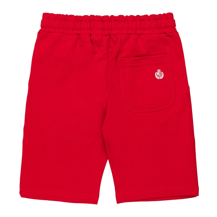 Bermuda french terry con stampa logo davanti Polo Club St Martin Rosso