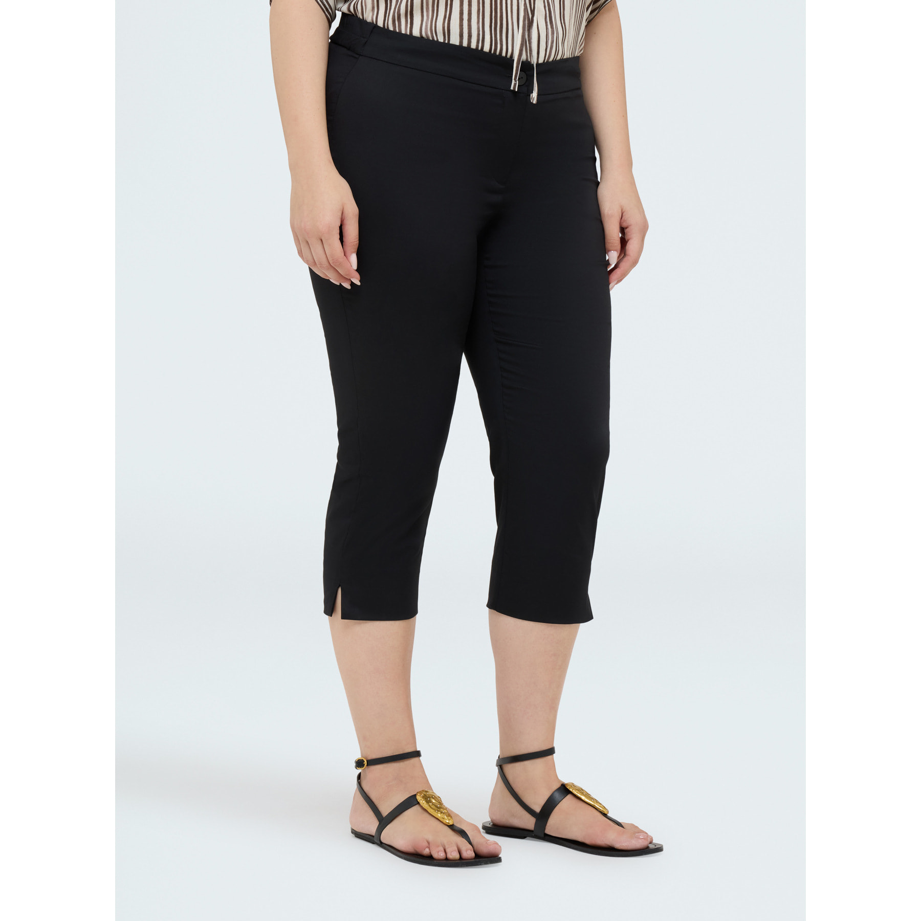 Fiorella Rubino - Pantalones Capri de mezcla de algodón - Negro