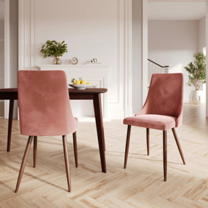 Lot de 2 chaises en velours rose - Vinni
