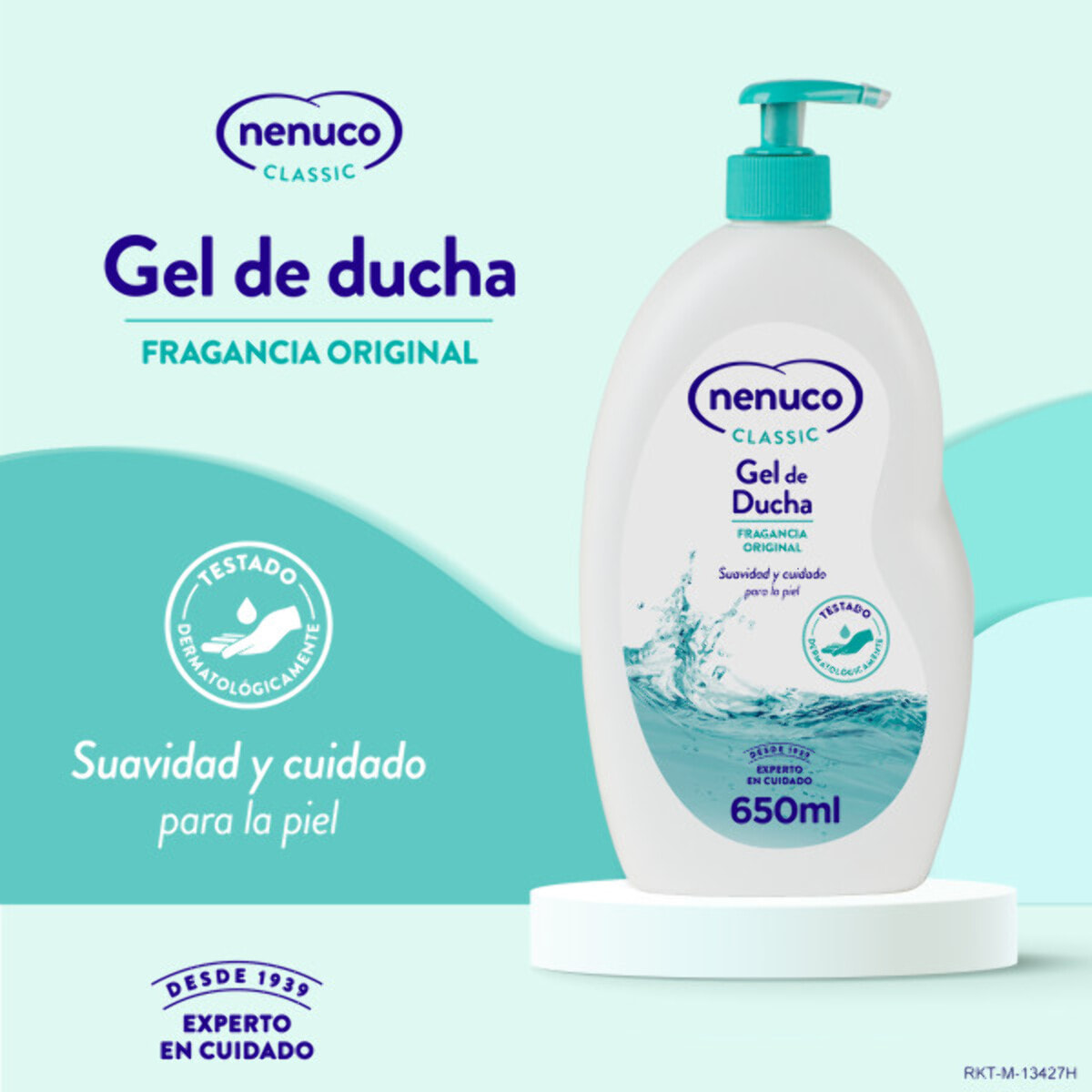 Nenuco Classic Gel de Ducha para Adultos y Niños, Fragancia Original, Pack 2x650 ml