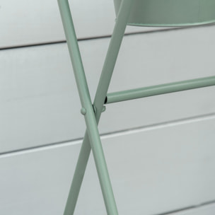 Soporte Metal para Plantas Flores Plegable con 3 Macetas y Estante 47x37x78,5 cm