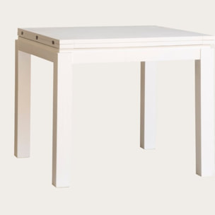 Table à manger extensible Blay -panneau de mdf et laqué blanc-couleur laqué blanc mat 90 x 78 x 90 cm