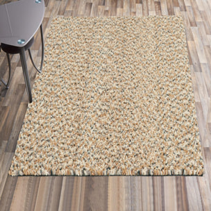 Tapis longs poils shaggy tissé en laine motif faux uni KABE