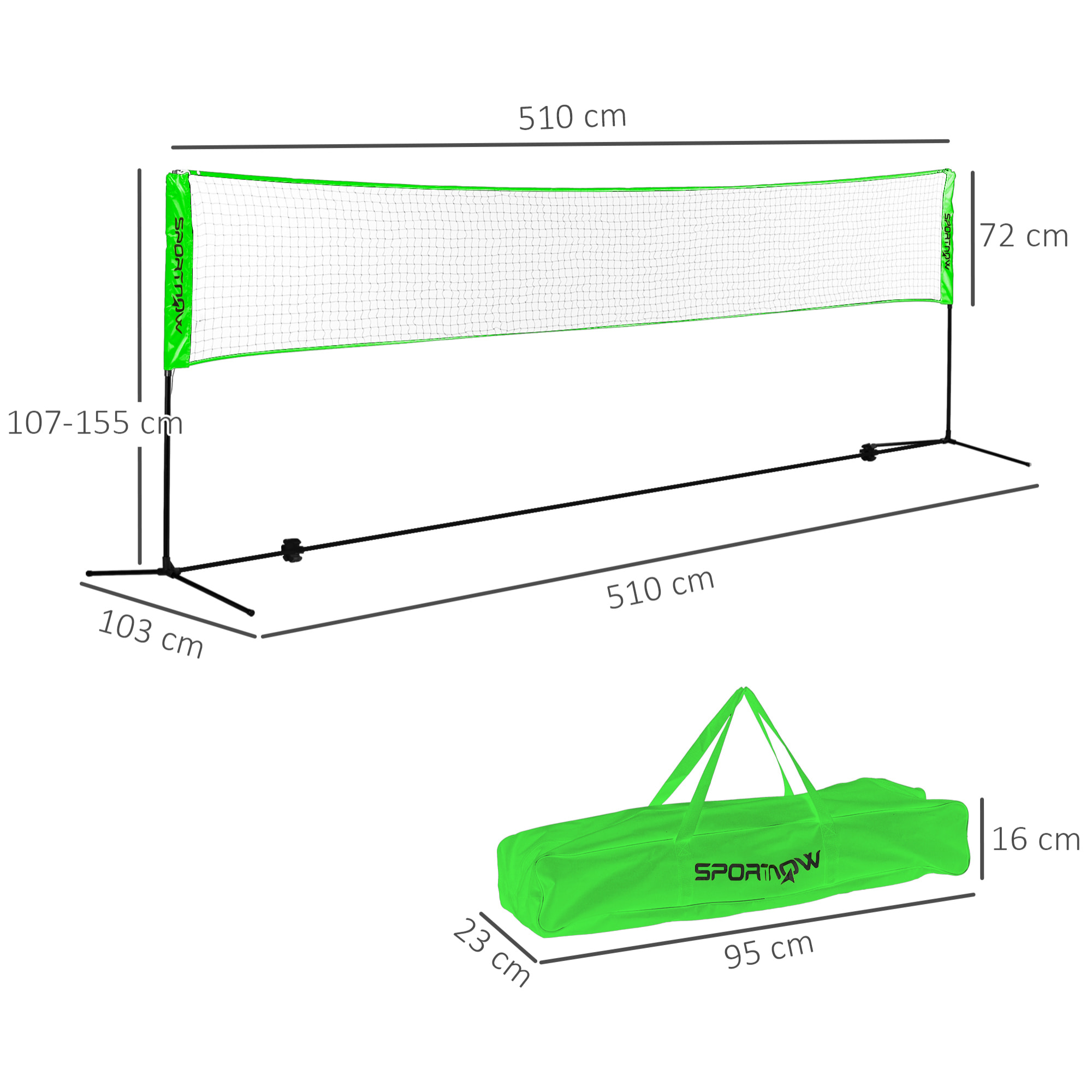 Set de Bádminton de 7 Piezas Juego de Bádminton con 2 Raquetas de Bádminton 3 Bádminton 2 Raquetas de Pickleball 2 Pickleball Pelota de Voleibol y Red con Soporte Negro y Verde
