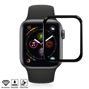 Pellicola salvaschermo in vetro temperato con bordi curvi colorati per Apple Watch 44mm (Serie 4)