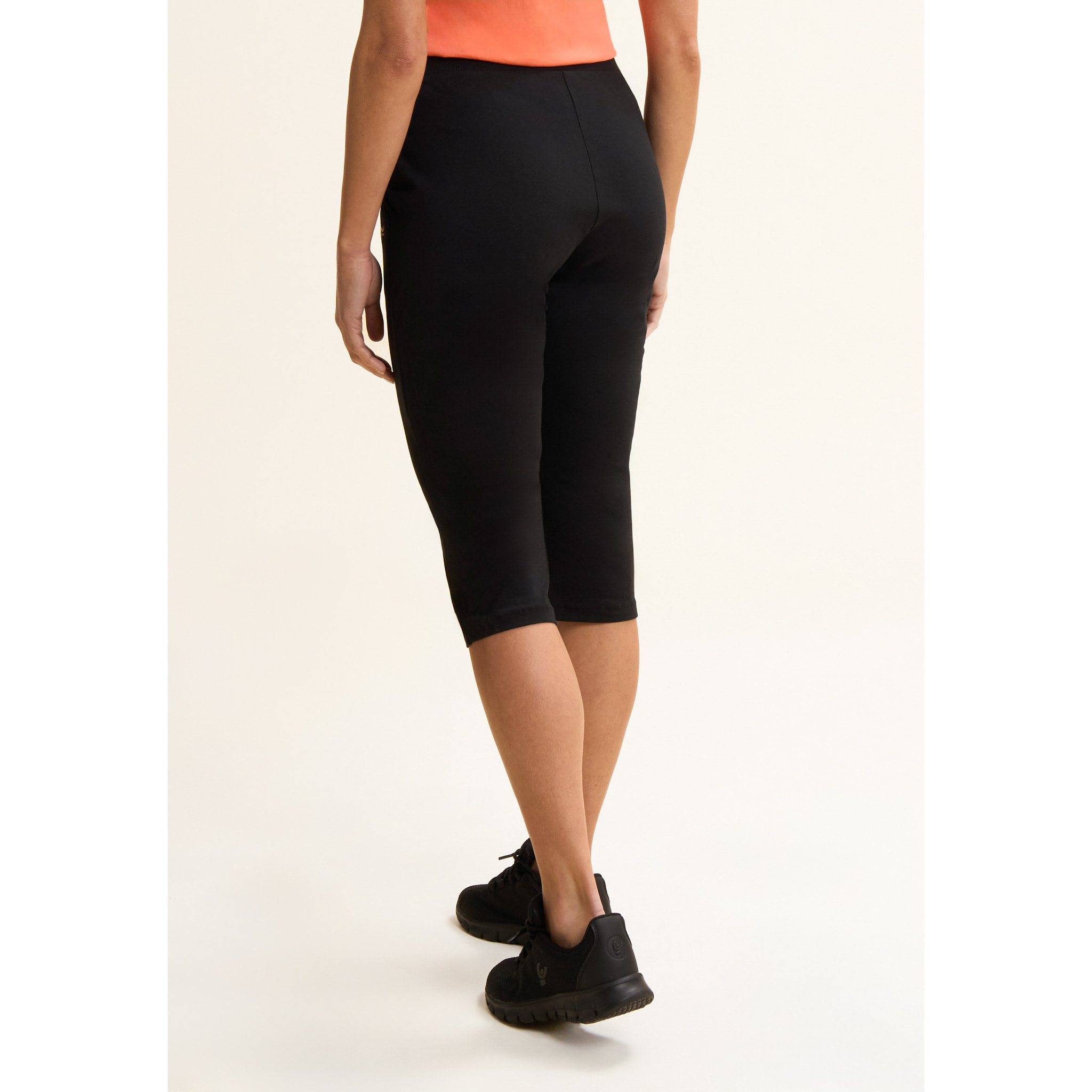 Pantaloni corsaro in jersey con logo perline