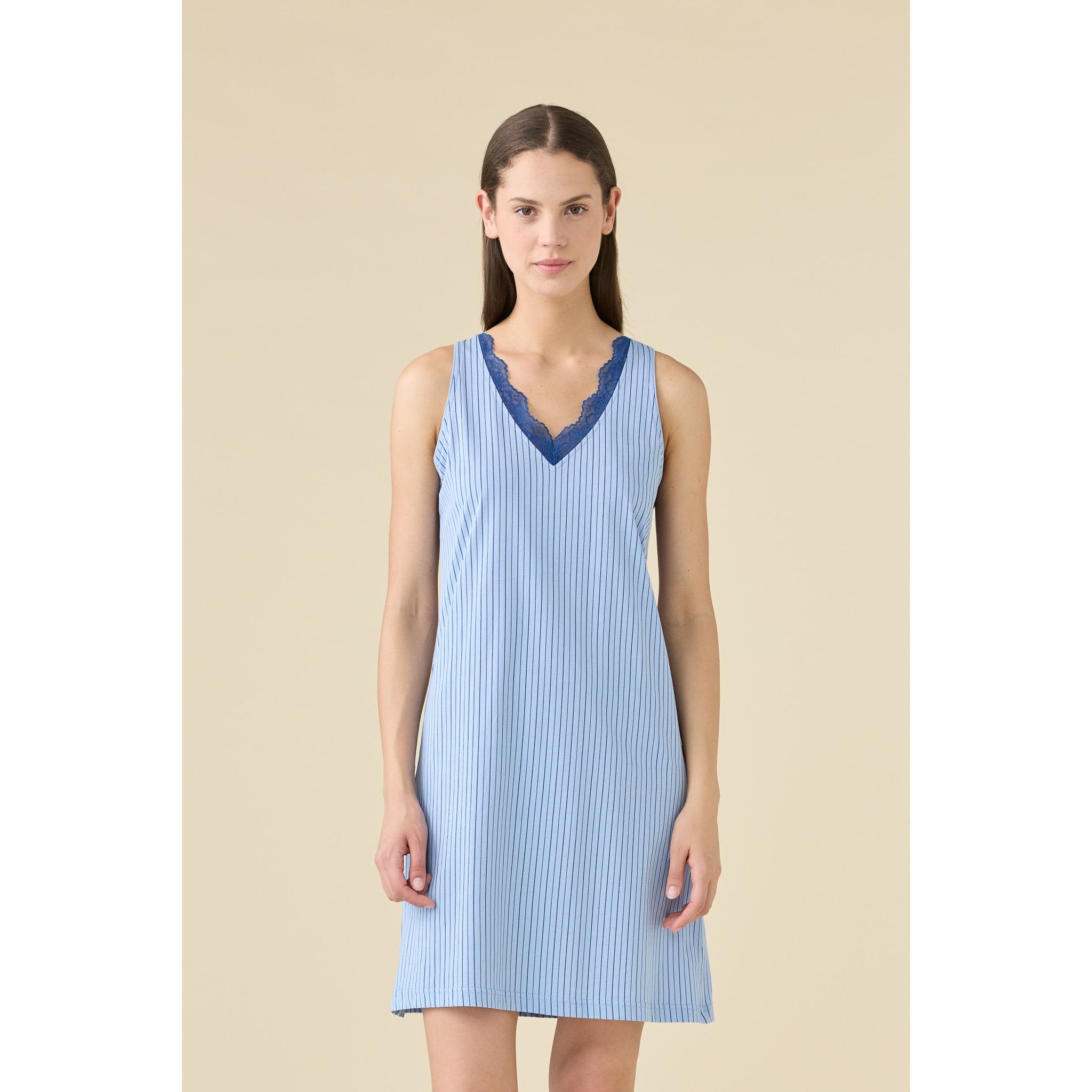 Camicia da notte donna estiva in cotone articolo dot flower. Noidinotte