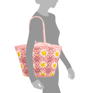 Basento Bolso de hombro Mujer. Fabricaco en algodón tejido artesanal a mano.