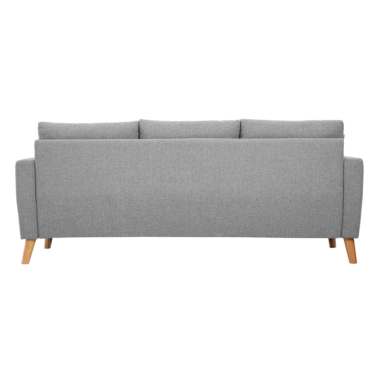 Canapé 3 places en tissu gris et bois clair MUNIK