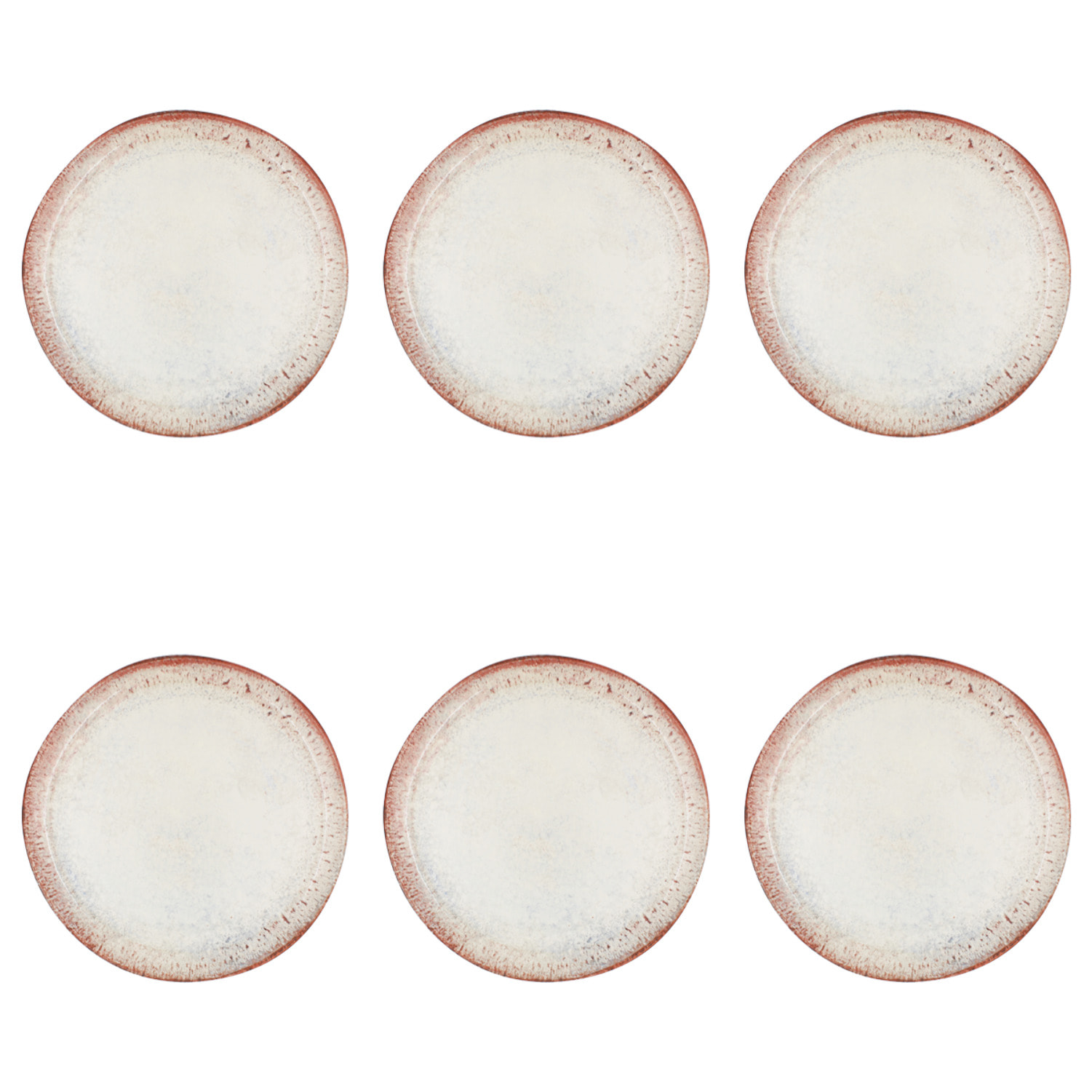 Lot de 6 grandes assiettes, Agate