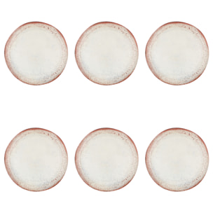 Lot de 6 grandes assiettes, Agate