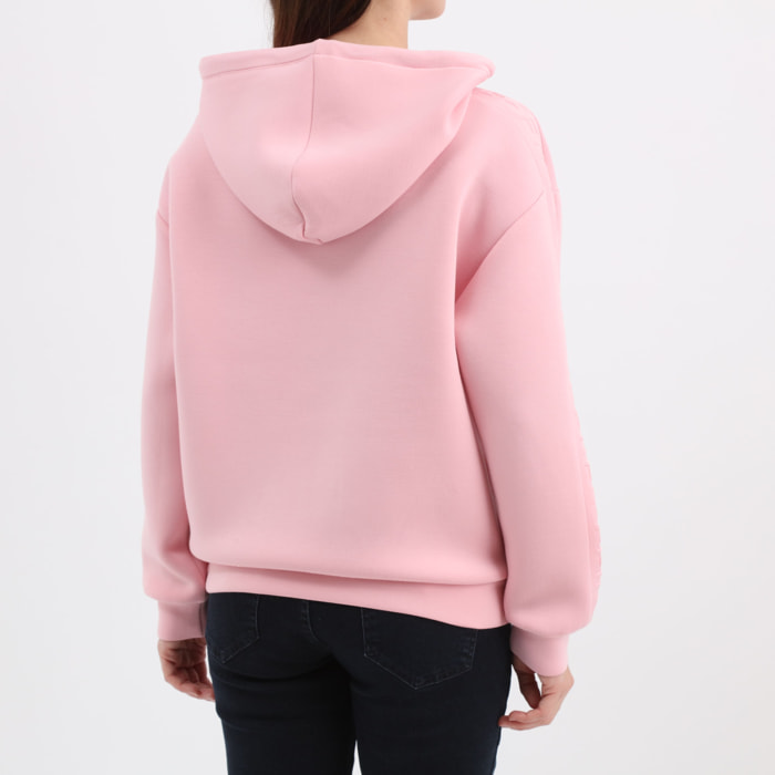 Sweat à capuche Brenda - logo - rose clair