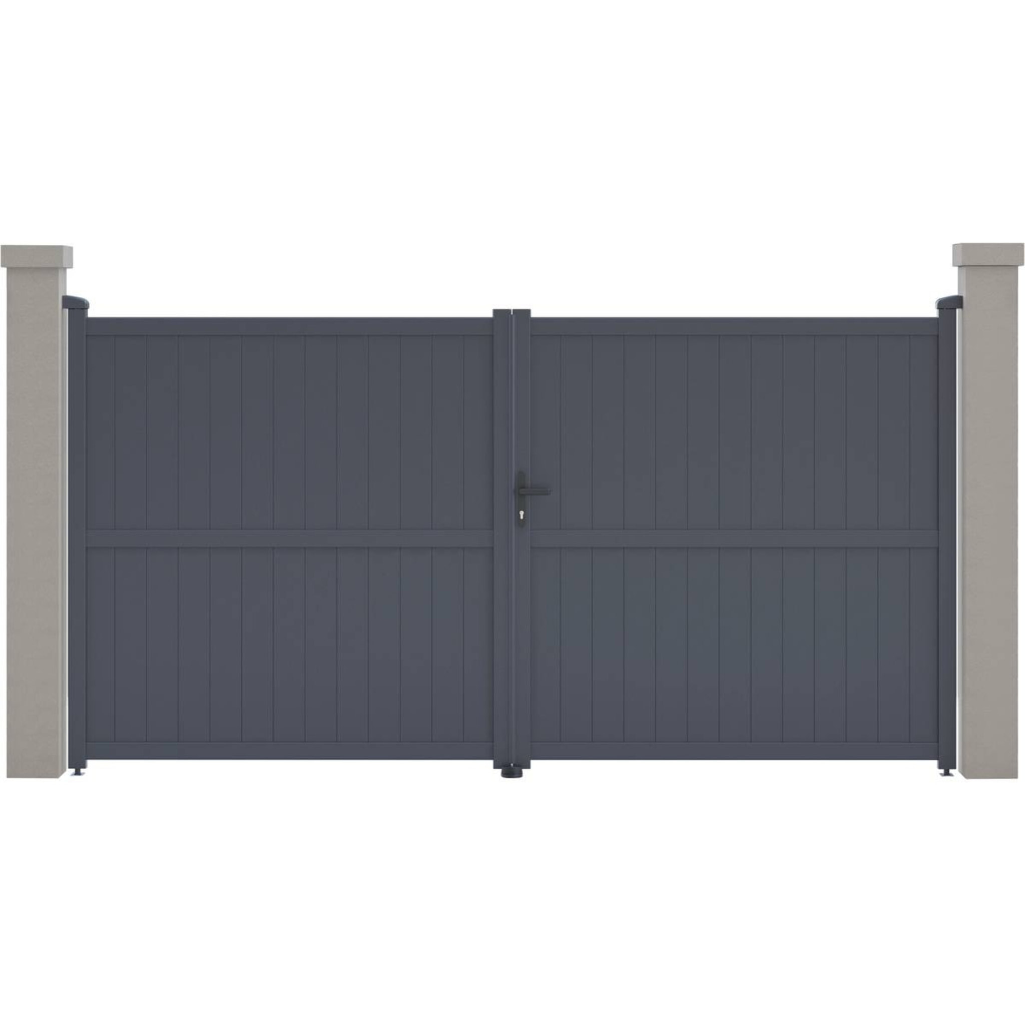 Portail aluminium "Maurice" - 349.5 x 180.9 cm - Gris
