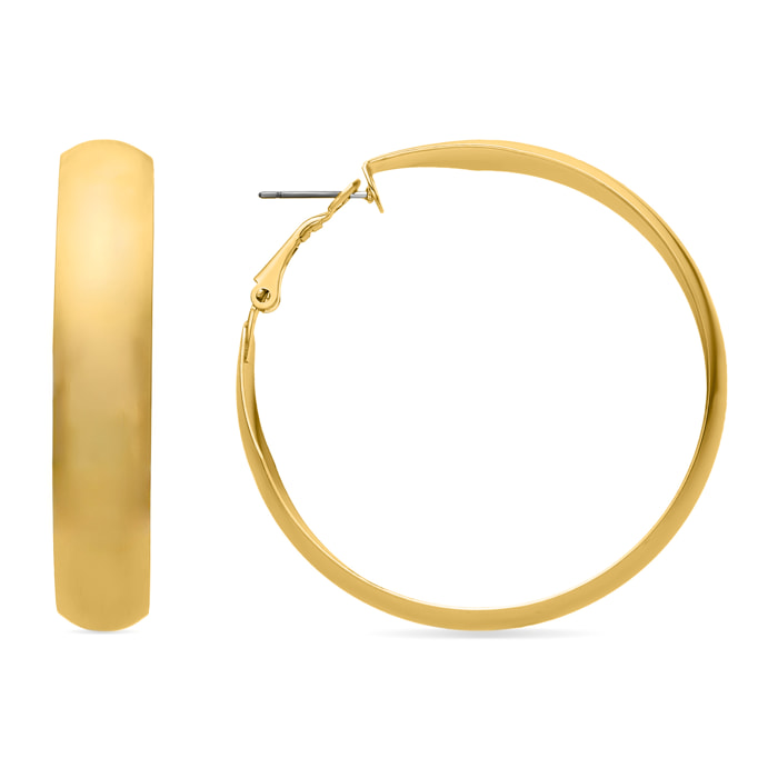 Pendientes de 50mm de diámetro acabado oro amarillo de 18K