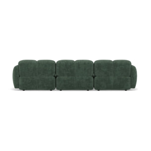 Grace - canapé modulable d'angle réversible 4 places en velours texturé - Vert
