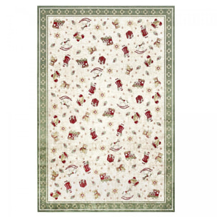 Tapis salon ou chambre enfant,  motif fêtes de SANTA 1, kilim original, entretien facile