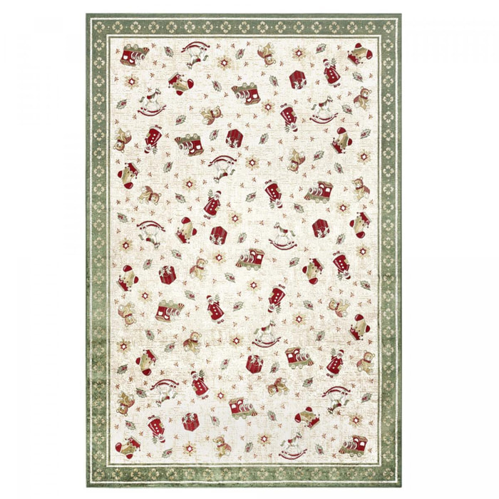 Tapis salon ou chambre enfant,  motif fêtes de SANTA 1, kilim original, entretien facile