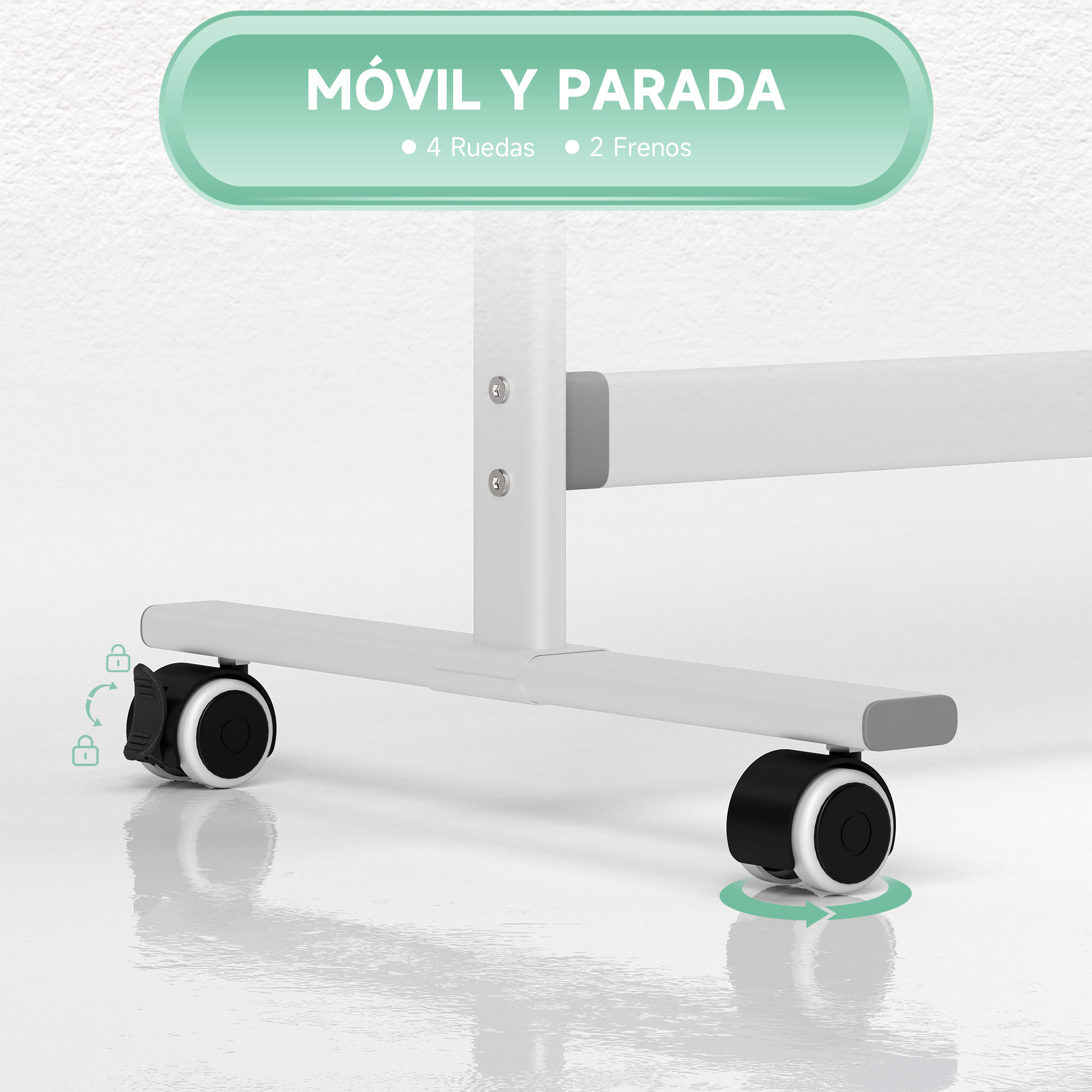 Pizarra Blanca Móvil de Doble Cara, 120x90 cm, Pizarra Blanca Magnética Giro de 360 °, con Soporte, Tablero Inclinado en 3 Niveles, Marco de Aluminio, Ruedas, Rotuladores, Imanes, Borrador