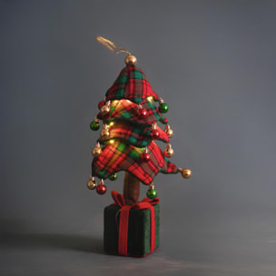 Albero con sfere pacco dono e led - Pezzi 2 - ROSSO - Bianchi Dino SpA