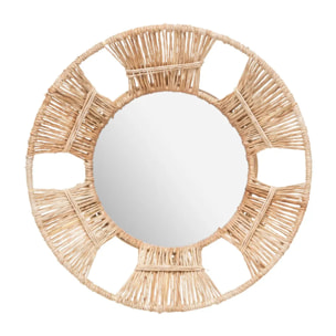 Set de 3 miroirs "Laura" - métal et jute - doré