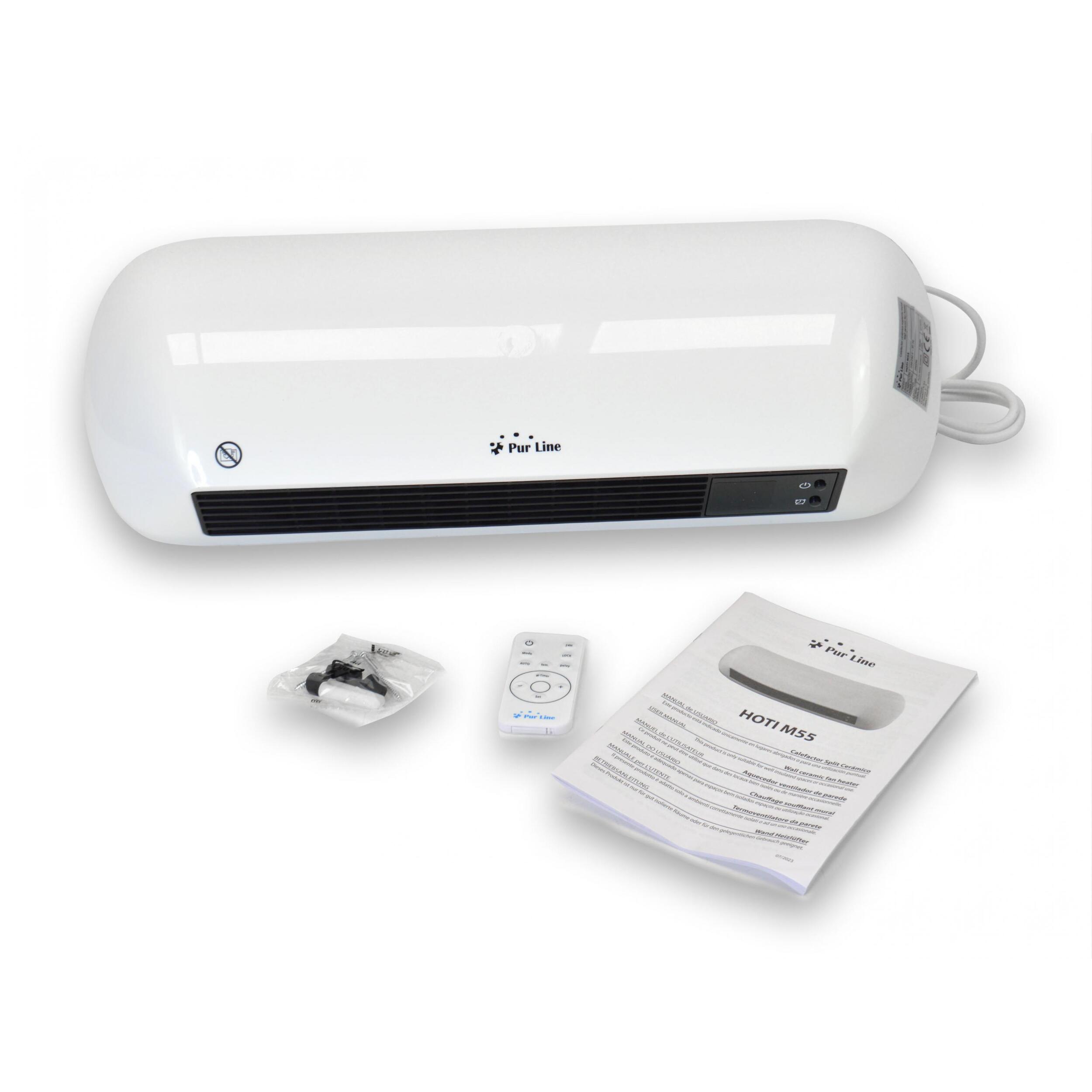 Chauffage mural split en céramique 2000 W avec télécommande