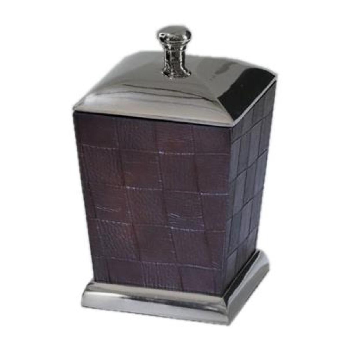 Scatola alux media rettangolare cm20x12h12 ecopelle e alluminio