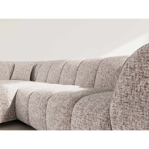 Curtis - canapé d'angle gauche 4 places avec accoudoir en tissu texturé - Taupe