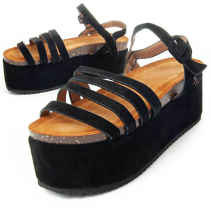 Sandalias de Plataforma - Negro - Altura: 10 Cm