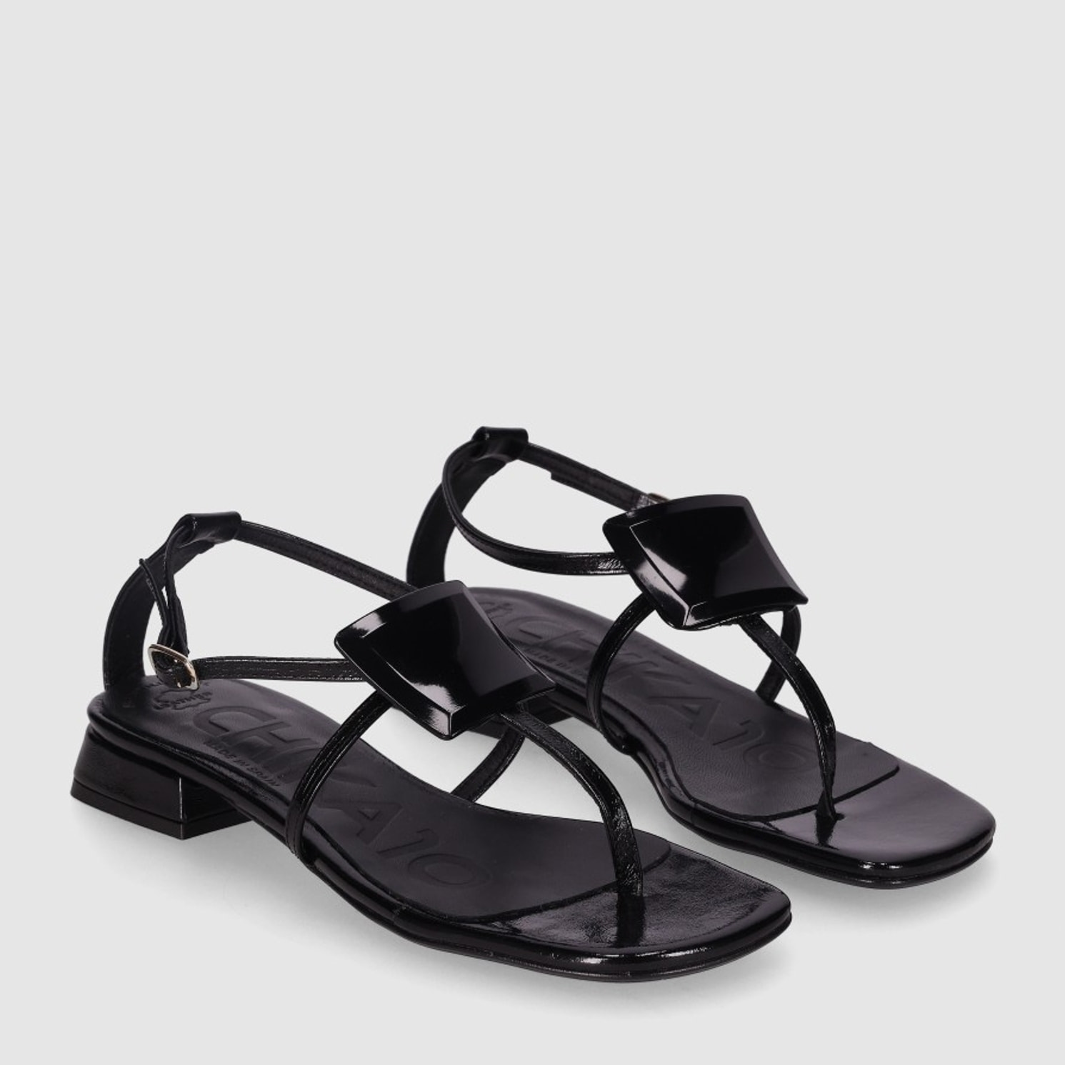 Sandalias - Negro - Tacón: 3 cm