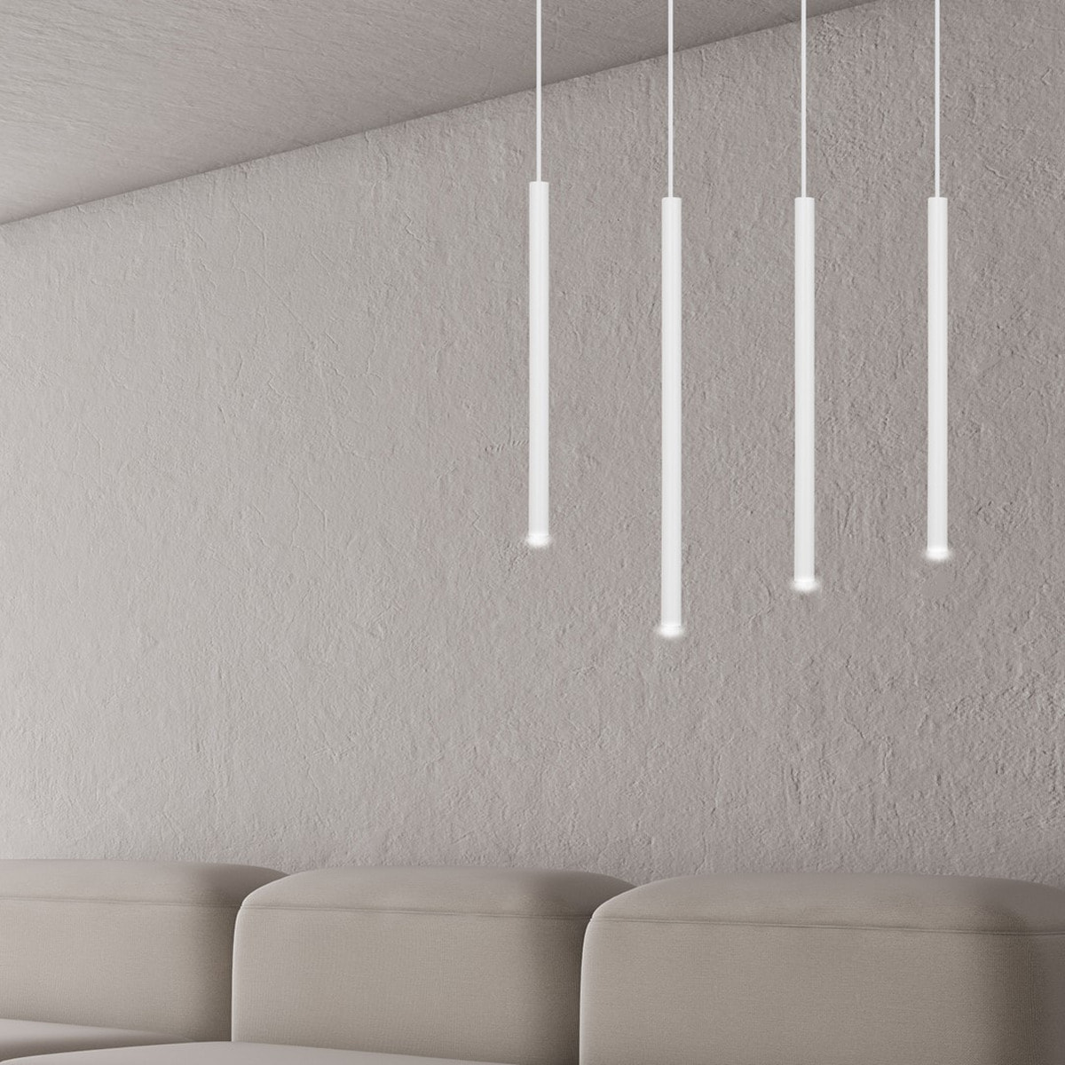 Lampada a sospensione Selter in acciaio bianco opaco